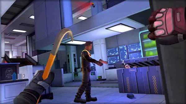 Персонаж Panther VR в процессе выполнения задания