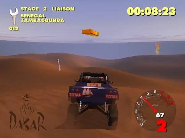 Персонаж Paris-Dakar Rally в процессе выполнения задания