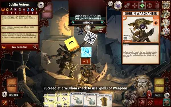 Персонаж Pathfinder Adventures в процессе выполнения задания