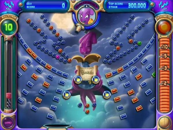 Персонаж Peggle Nights в процессе выполнения задания