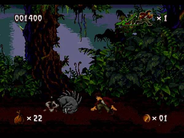 Персонаж Pitfall The Mayan Adventure в процессе выполнения задания