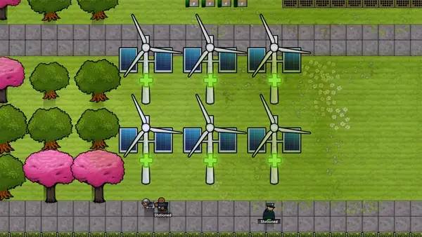 Персонаж Prison Architect - Going Green в процессе выполнения задания