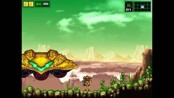 Персонаж Project AM2R (Metroid II  Return of Samus) в процессе выполнения задания