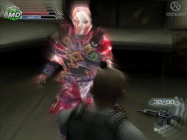 Персонаж Psi-Ops The Mindgate Conspiracy в процессе выполнения задания