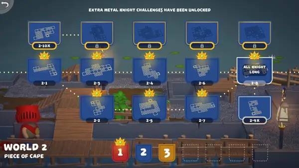 Персонаж Puddle Knights в процессе выполнения задания