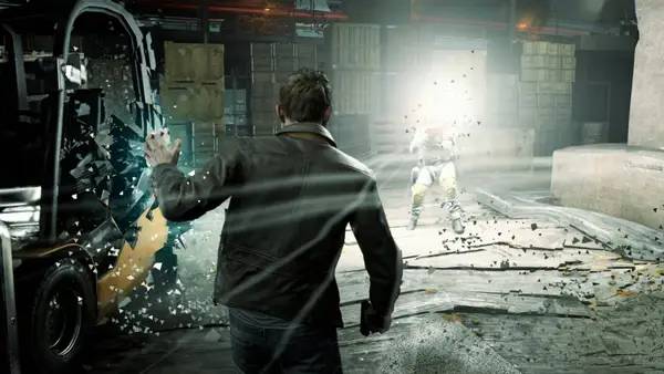Персонаж Quantum Break в процессе выполнения задания