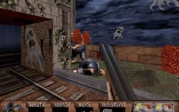 Персонаж Redneck Rampage Suckin' Grits on Route 66 в процессе выполнения задания