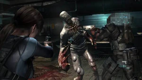 Персонаж Resident Evil Revelations в процессе выполнения задания