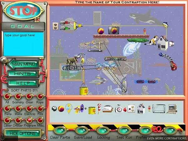 Персонаж Return of the Incredible Machine Contraptions в процессе выполнения задания