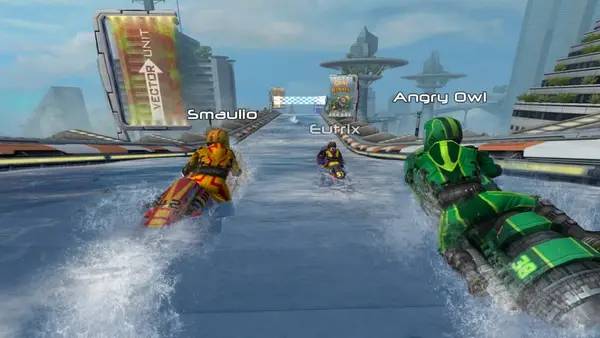 Персонаж Riptide GP2 в процессе выполнения задания