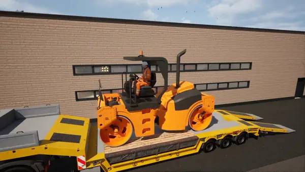 Персонаж Road Maintenance Simulator 2 - Winter Services в процессе выполнения задания