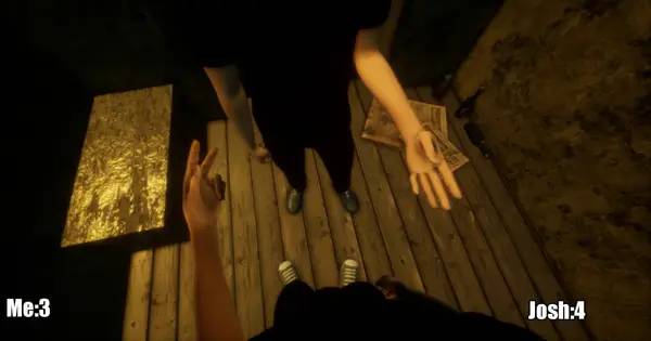 Персонаж Rock, Paper, Scissors Simulator в процессе выполнения задания