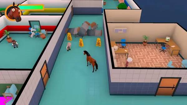 Персонаж Saint Hazel's Horsepital в процессе выполнения задания