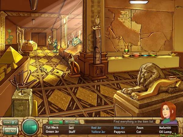 Персонаж Samantha Swift and the Hidden Roses of Athena в процессе выполнения задания