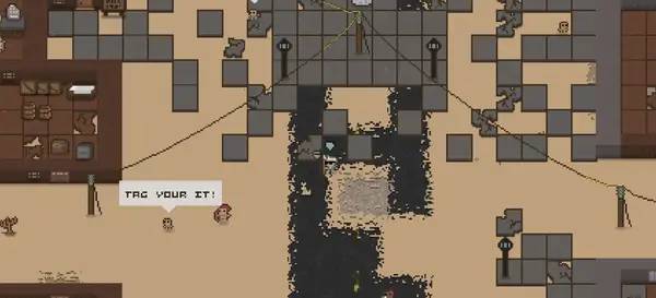 Персонаж Sand A Superfluous Game в процессе выполнения задания