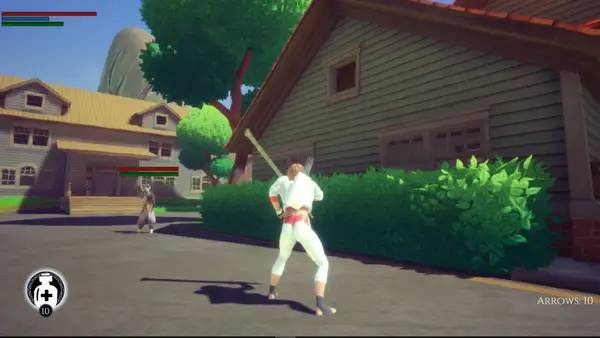 Персонаж Save daddy trump 2 The Final Triumph в процессе выполнения задания