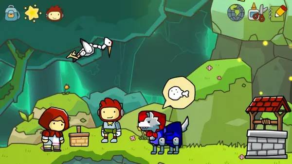 Персонаж Scribblenauts Unlimited в процессе выполнения задания