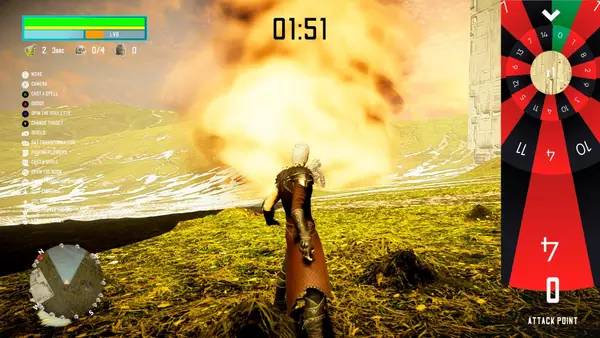 Персонаж Shadow Baptism в процессе выполнения задания