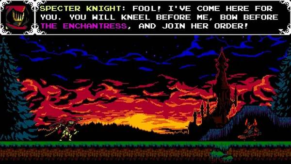 Персонаж Shovel Knight Specter of Torment в процессе выполнения задания