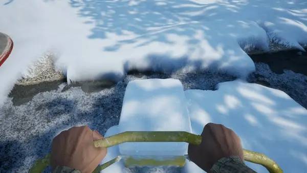 Персонаж Snow Plowing Simulator в процессе выполнения задания