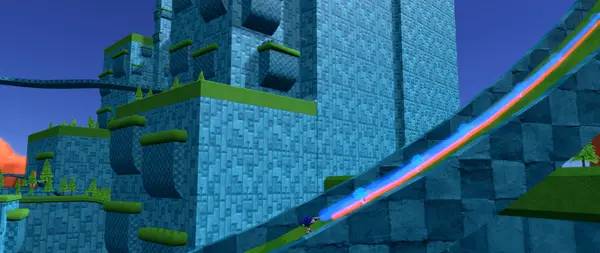 Персонаж Sonic GT в процессе выполнения задания