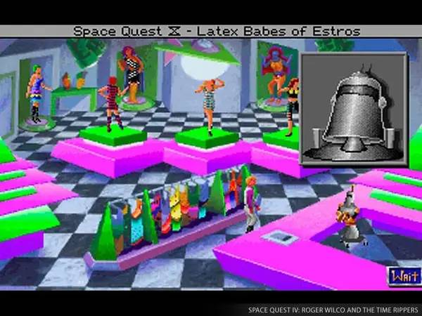 Персонаж Space Quest 4  Roger Wilco and the Time Rippers в процессе выполнения задания