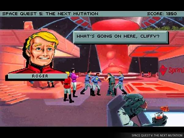 Персонаж Space Quest 6  Roger Wilco in the Spinal Frontier в процессе выполнения задания