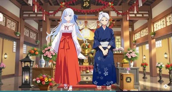 Персонаж Spirit School Days в процессе выполнения задания