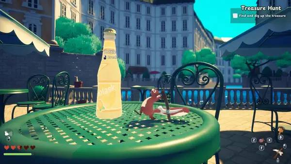 Персонаж Squirreled Away в процессе выполнения задания