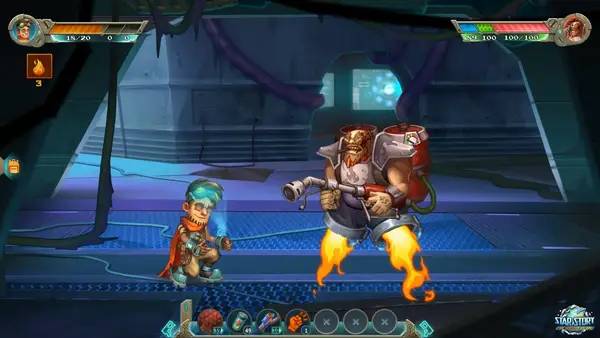 Персонаж Star Story The Horizon Escape в процессе выполнения задания