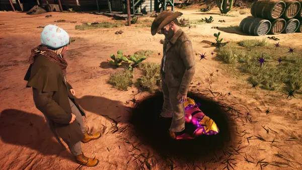 Персонаж Steel Ball Race в процессе выполнения задания