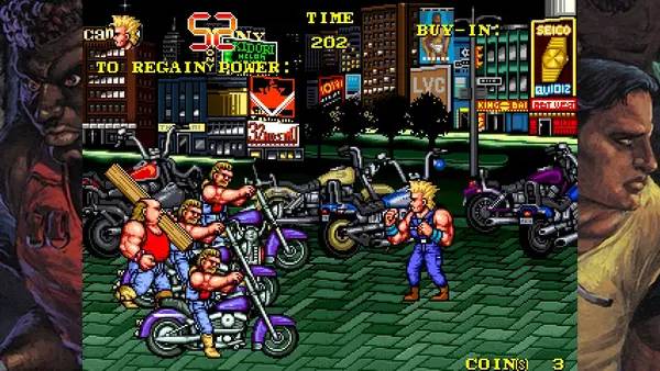 Персонаж Super Technos World  River City and Technos Arcade Classics в процессе выполнения задания