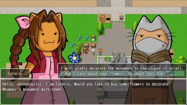 Персонаж The Chronicles of Nyanya в процессе выполнения задания