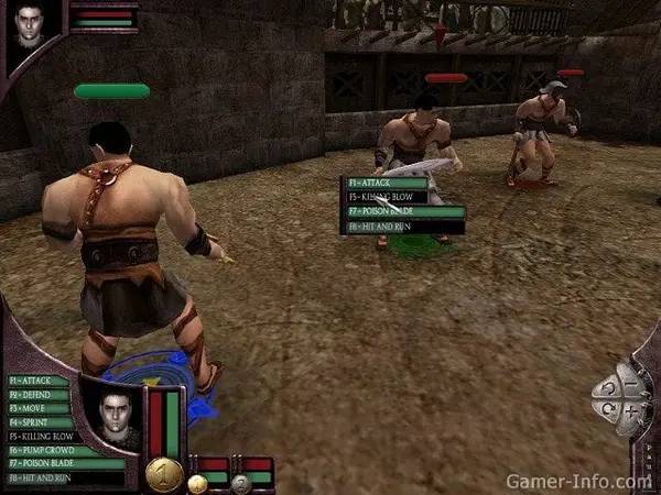 Персонаж The Gladiators of Rome в процессе выполнения задания