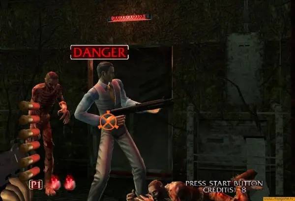 Персонаж The House of the Dead 3 в процессе выполнения задания