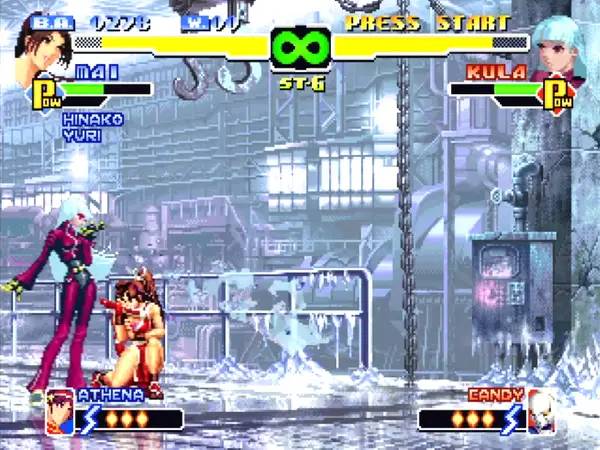 Персонаж The King of Fighters 2000-2001  The Saga Continues в процессе выполнения задания