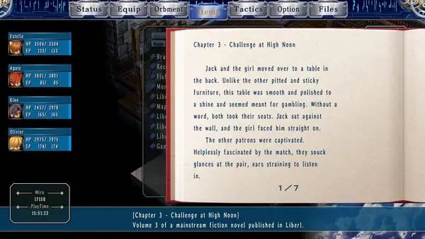 Персонаж The Legend of Heroes  Trails in the Sky SC в процессе выполнения задания