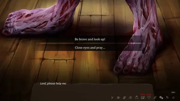Персонаж The Letter - Horror Visual Novel в процессе выполнения задания