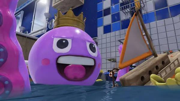 Персонаж The Mean Greens - Plastic Warfare в процессе выполнения задания