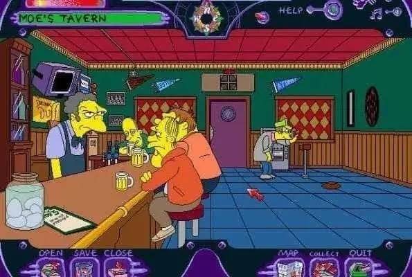 Персонаж The Simpsons Game в процессе выполнения задания