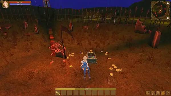 Персонаж The Sorceress в процессе выполнения задания