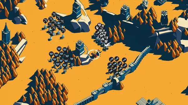 Персонаж Thronefall в процессе выполнения задания