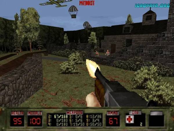 Персонаж TNT War Bundle в процессе выполнения задания