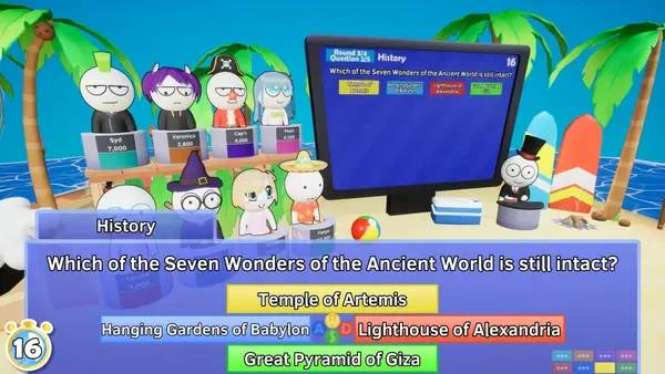 Персонаж Trivia Tricks в процессе выполнения задания