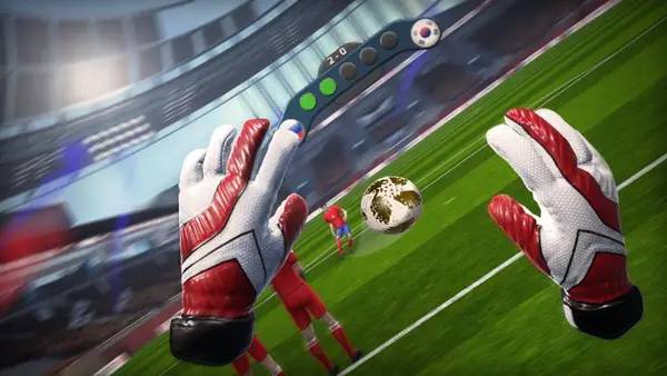 Персонаж Turbo Soccer VR в процессе выполнения задания