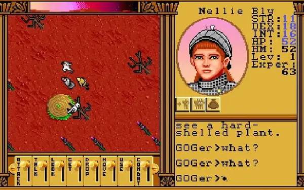 Персонаж Ultima Worlds of Adventure 2  Martian Dreams в процессе выполнения задания