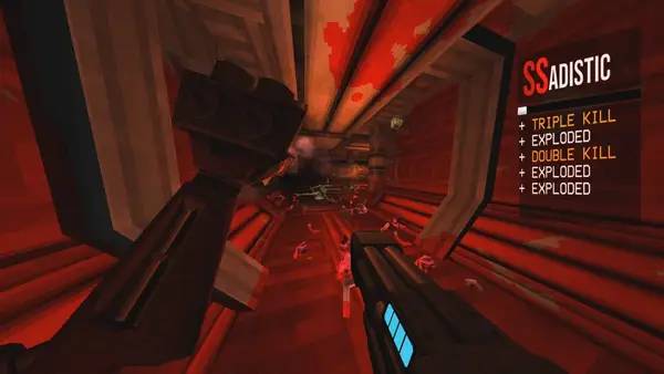 Персонаж ULTRAKILL в процессе выполнения задания