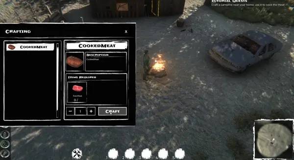 Персонаж V1RUZ в процессе выполнения задания