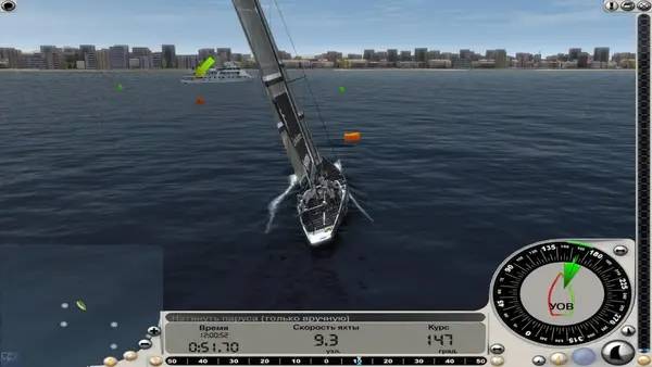 Персонаж Virtual Skipper 5  32nd America's Cup - The Game в процессе выполнения задания