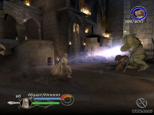 Персонаж Властелин колец Возвращение короля (игра) в процессе выполнения задания